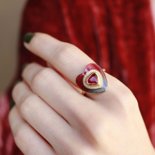Ruby Heart Enamel Ring Image